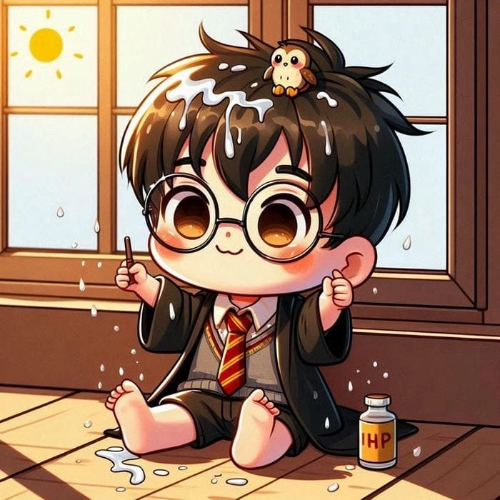 Harry Potter chibi nét vẽ dễ thương phong cách vui nhộn 