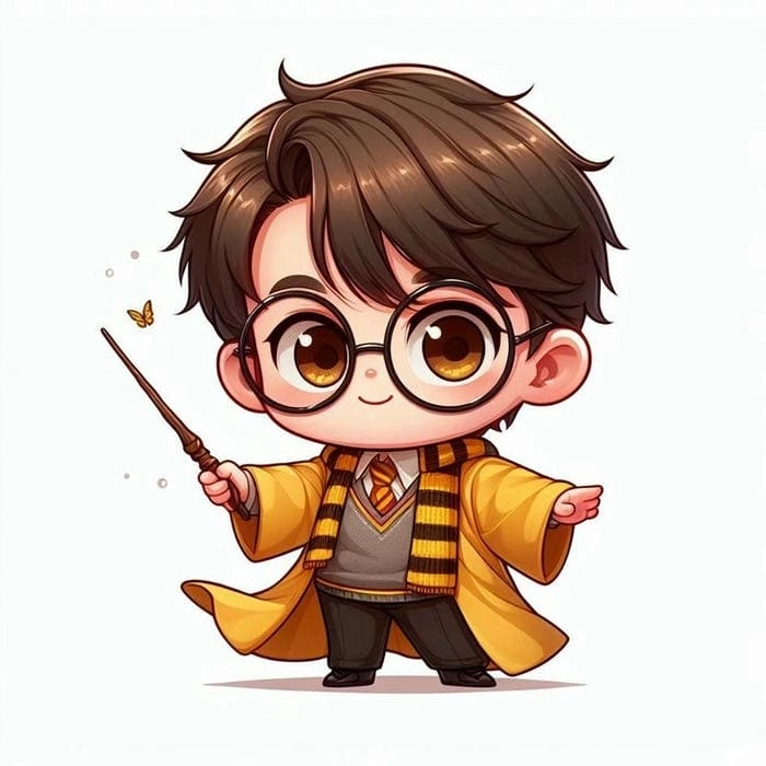 Hedwig Harry Potter chibi nét vẽ chim cú ngộ nghĩnh 