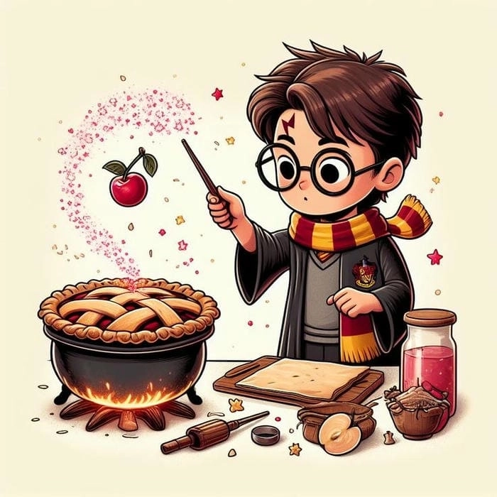 Harry Potter chibi art phong cách nghệ thuật đáng yêu 