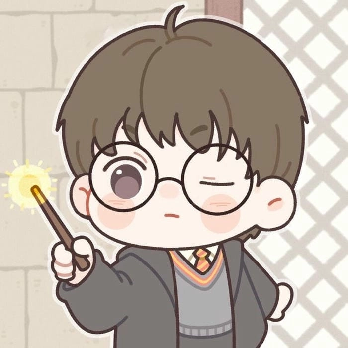 Harry Potter chibi clipart phong cách ngộ nghĩnh 