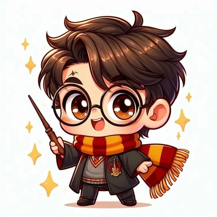 Harry Potter chibi anime nét vẽ phong cách Nhật Bản 