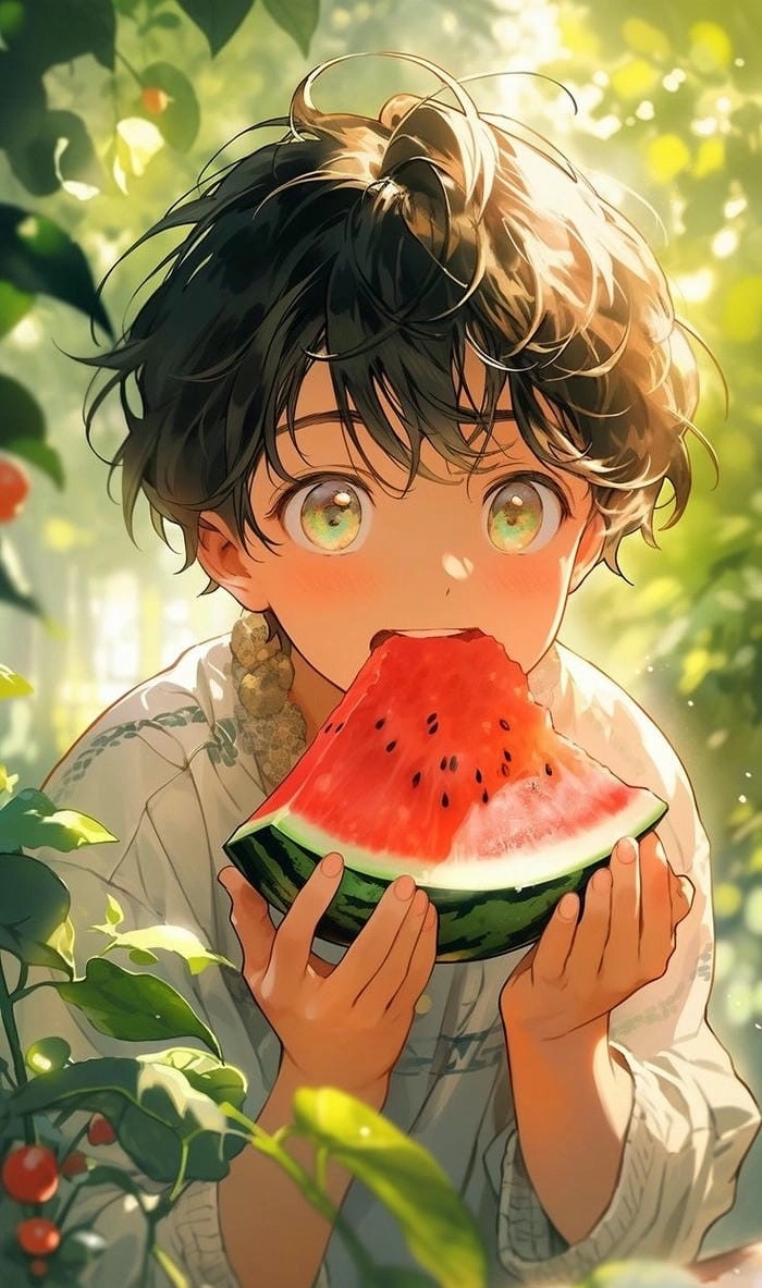 Chibi nam cute đeo kính phong cách học sinh kawaii 