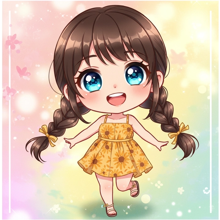Hình ảnh chibi nữ cute đơn giản phong cách kawaii 