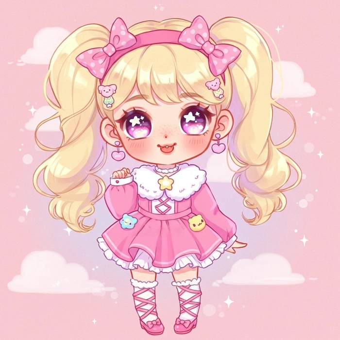 Ảnh chibi nữ cute nét vẽ ngộ nghĩnh dễ thương 