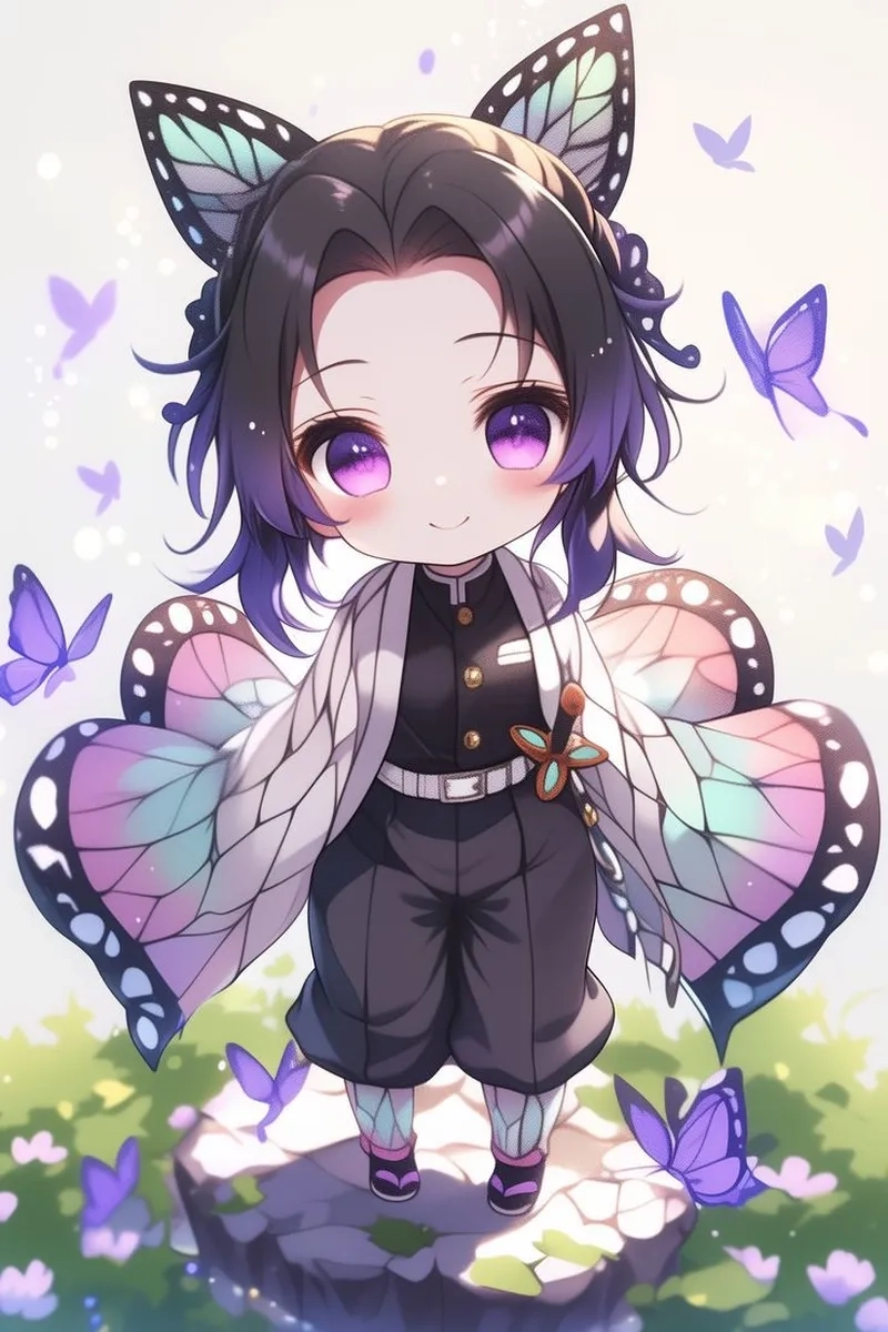 Ngắm Demon Slayer Shinobu chibi trong phong cách mới