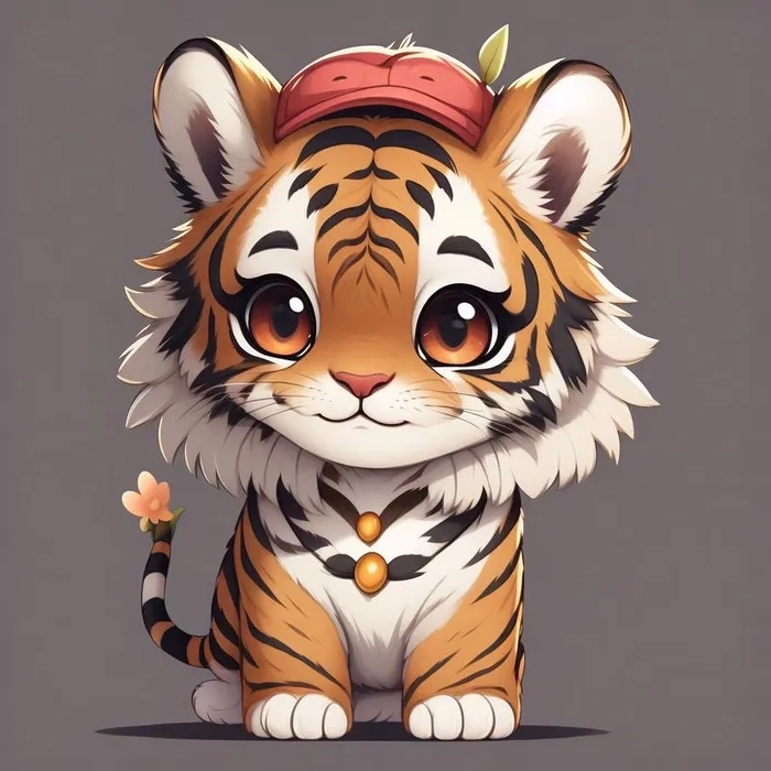 Chibi hổ nét vẽ ngộ nghĩnh phong cách đáng yêu 