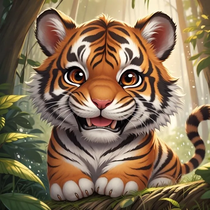 Hổ chibi cute thần thái vui nhộn dễ thương 