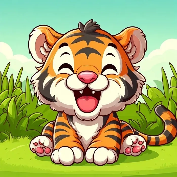 Hình vẽ con hổ chibi nét vẽ ngộ nghĩnh đáng yêu 