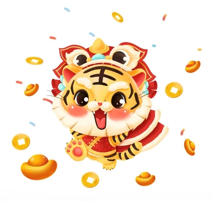 Hình nền hổ chibi cho điện thoại phong cách dễ thương 