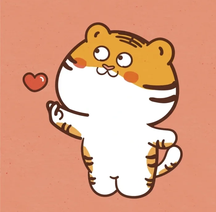 Hổ con chibi thần thái vui nhộn phong cách dễ thương 