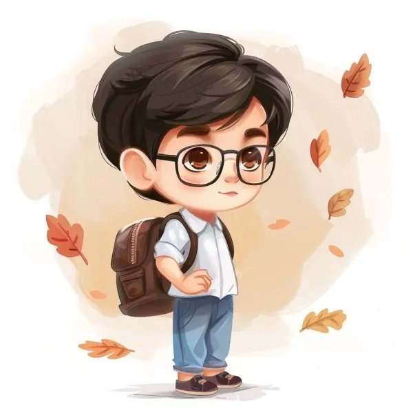 Chibi học sinh nữ nét vẽ ngộ nghĩnh kawaii 