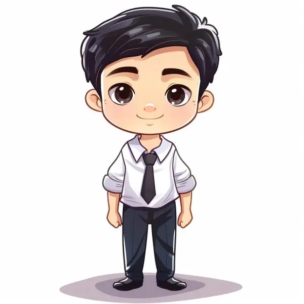Chibi học sinh nét vẽ dễ thương phong cách kawaii 