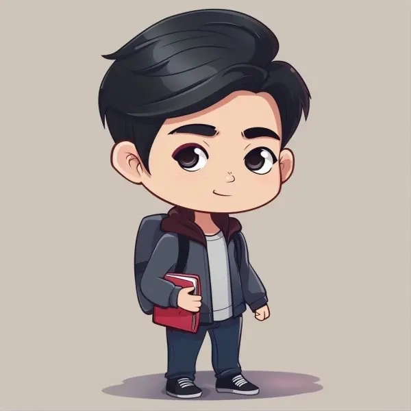 Hình chibi học sinh nét vẽ ngộ nghĩnh kawaii 