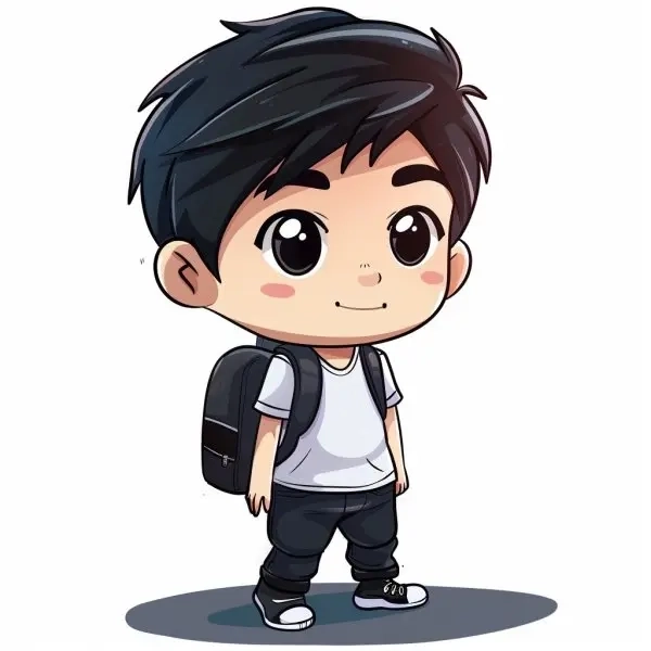 Học sinh chibi nét vẽ ngộ nghĩnh kawaii 