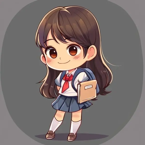Chibi học sinh thần thái dễ thương kawaii 