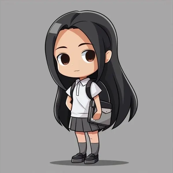Hình ảnh chibi học bài phong cách chăm chỉ kawaii 