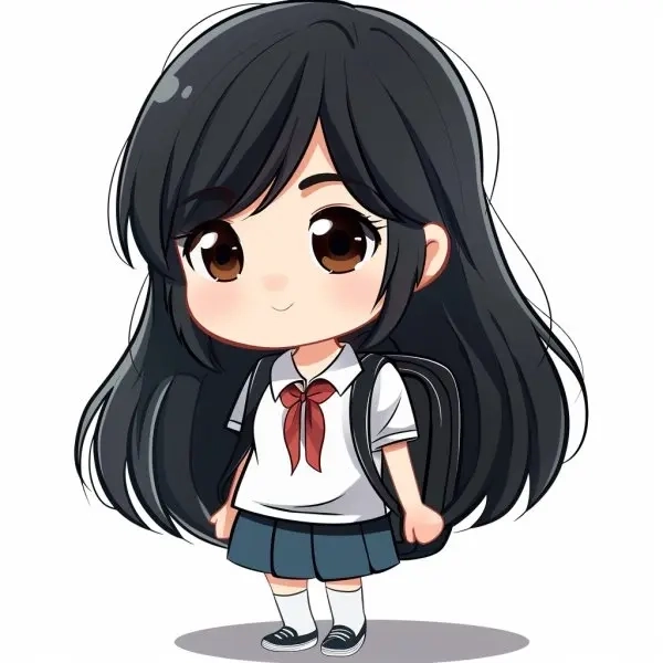 Hình ảnh chibi học sinh nét vẽ ngộ nghĩnh kawaii 