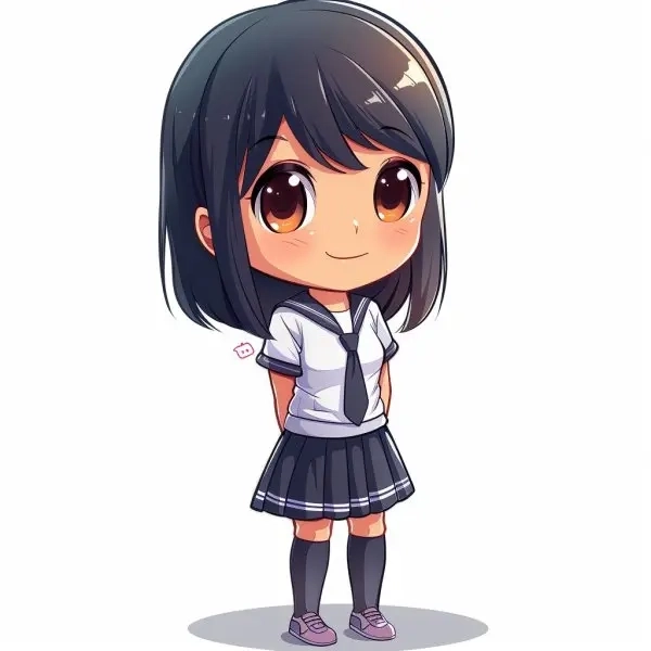 Hình ảnh học sinh chibi phong cách kawaii dễ thương 