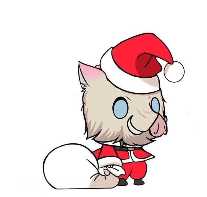 Demon Slayer Inosuke chibi nét vẽ vui nhộn dễ thương 