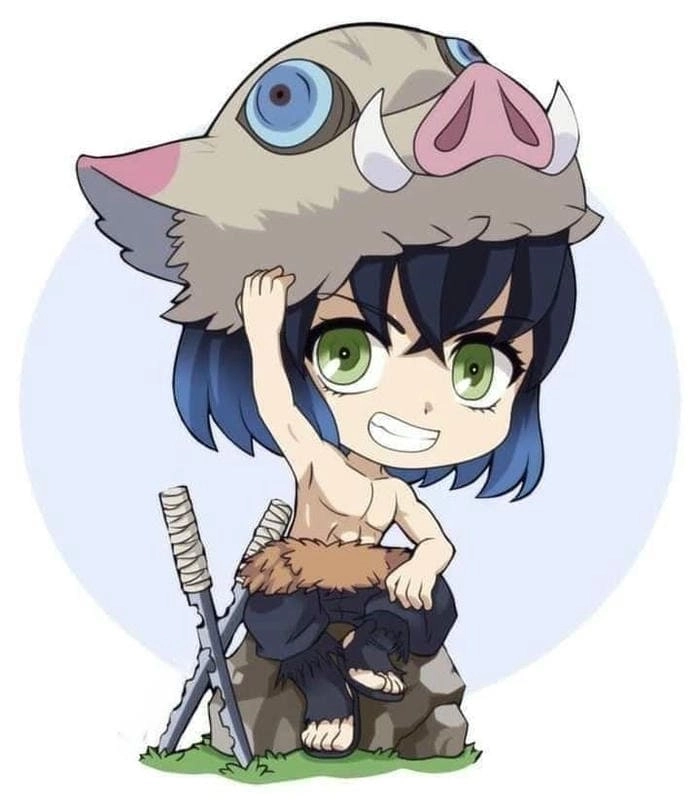 Chibi Inosuke nét vẽ ngộ nghĩnh phong cách vui nhộn 