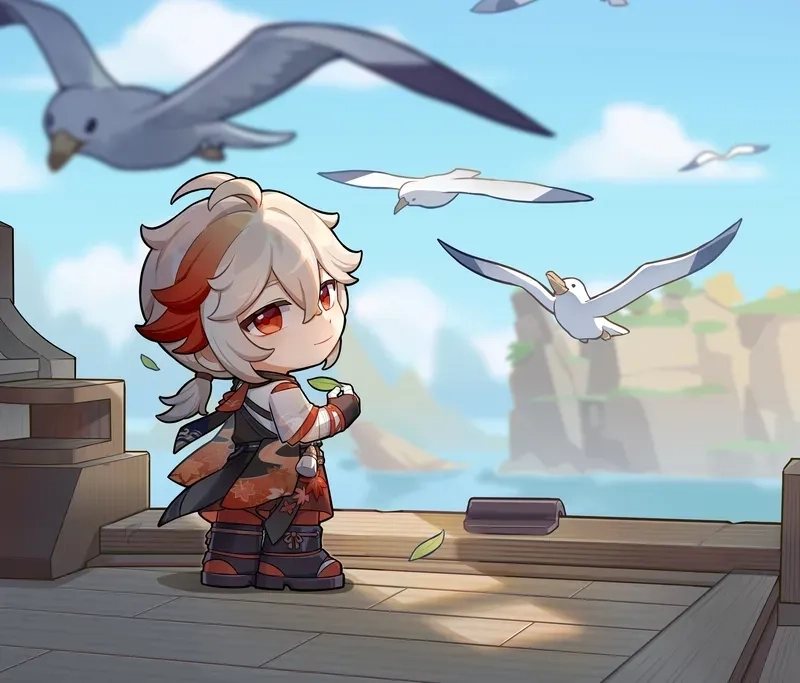 Genshin Impact Kazuha chibi hình ảnh cute cho fan