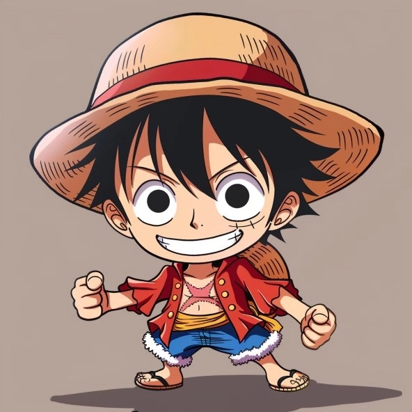 Ảnh Luffy chibi cute phong cách vui nhộn 