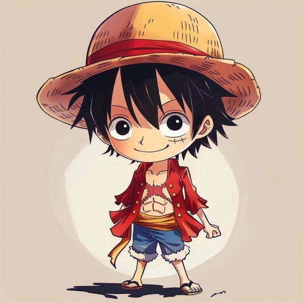Ảnh Luffy Gear 4 chibi phong cách mạnh mẽ ngầu 