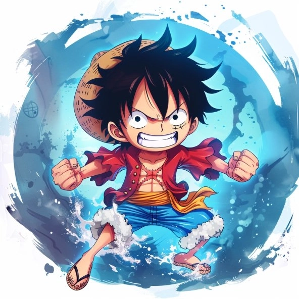 Luffy chibi ngầu thần thái mạnh mẽ đầy cá tính 