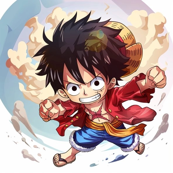 Ảnh chibi Luffy thần thái vui nhộn One Piece 