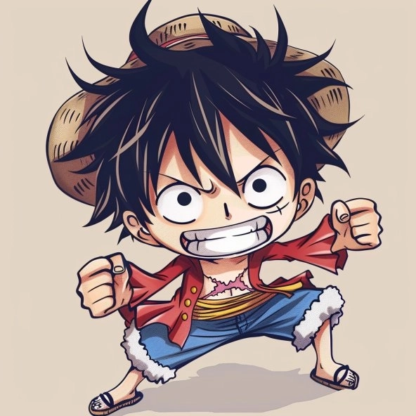 Luffy Zoro chibi tình bạn gắn bó dễ thương 