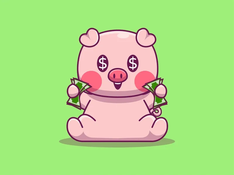 Hình heo con dễ thương chibi rất hợp làm ảnh nền điện thoại