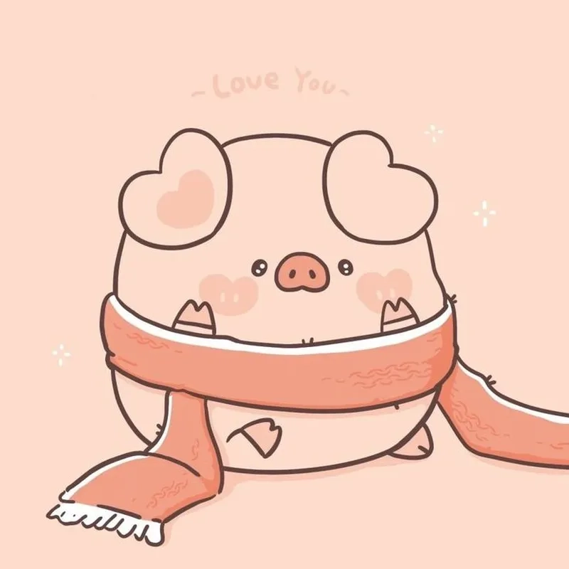 Hình nền con heo dễ thương chibi đẹp cho điện thoại cute