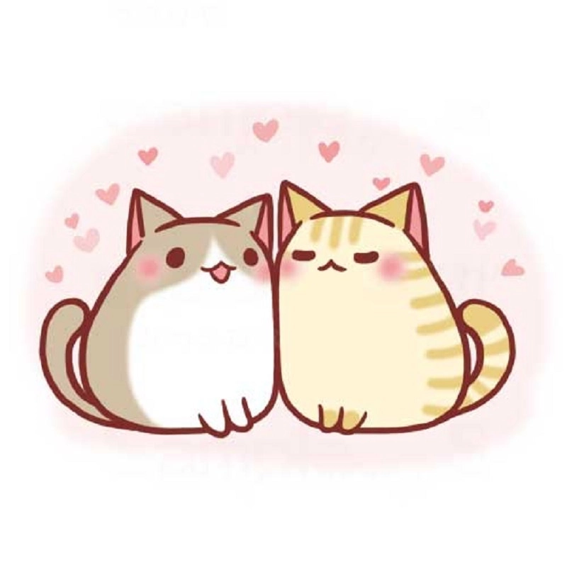 Chibi con mèo phong cách kawaii ngộ nghĩnh 