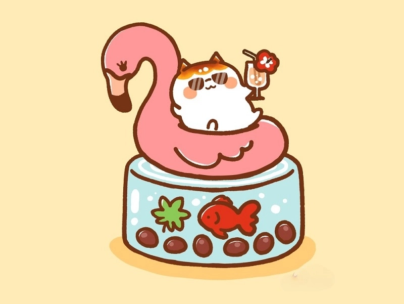 Mèo mèo chibi nét vẽ ngộ nghĩnh kawaii đáng yêu 