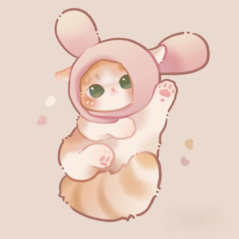 Mèo cute chibi phong cách kawaii dễ thương 