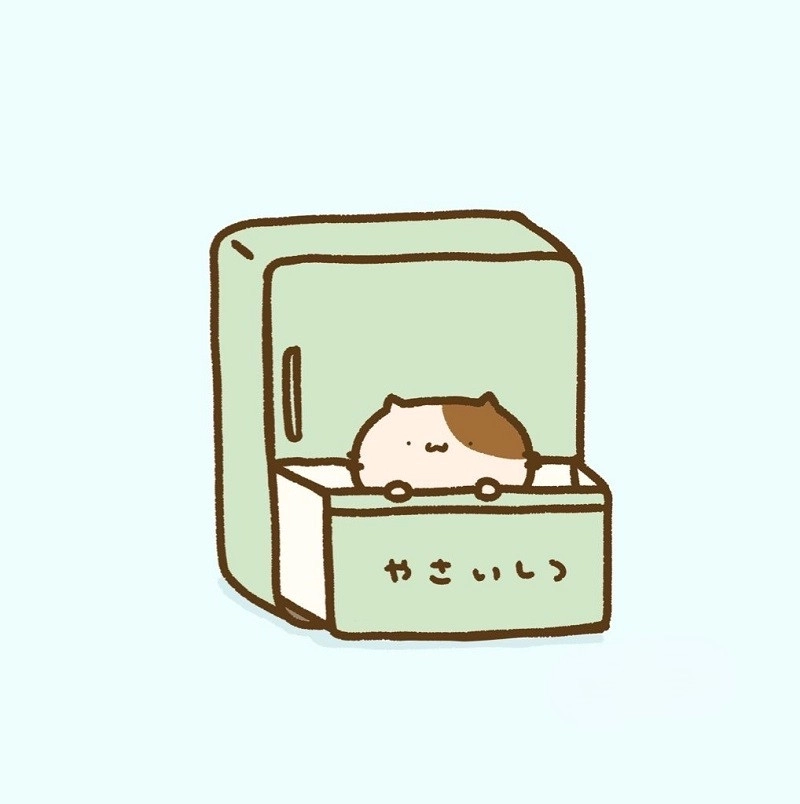 Hình mèo chibi nét vẽ ngộ nghĩnh kawaii 