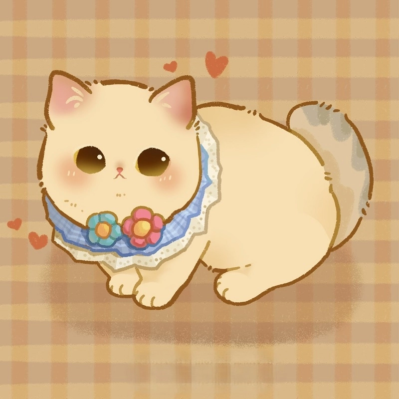 Hình ảnh mèo con chibi nét vẽ ngộ nghĩnh kawaii 