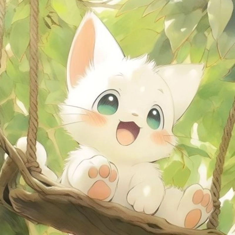 Chibi cute mèo thần thái ngộ nghĩnh kawaii 