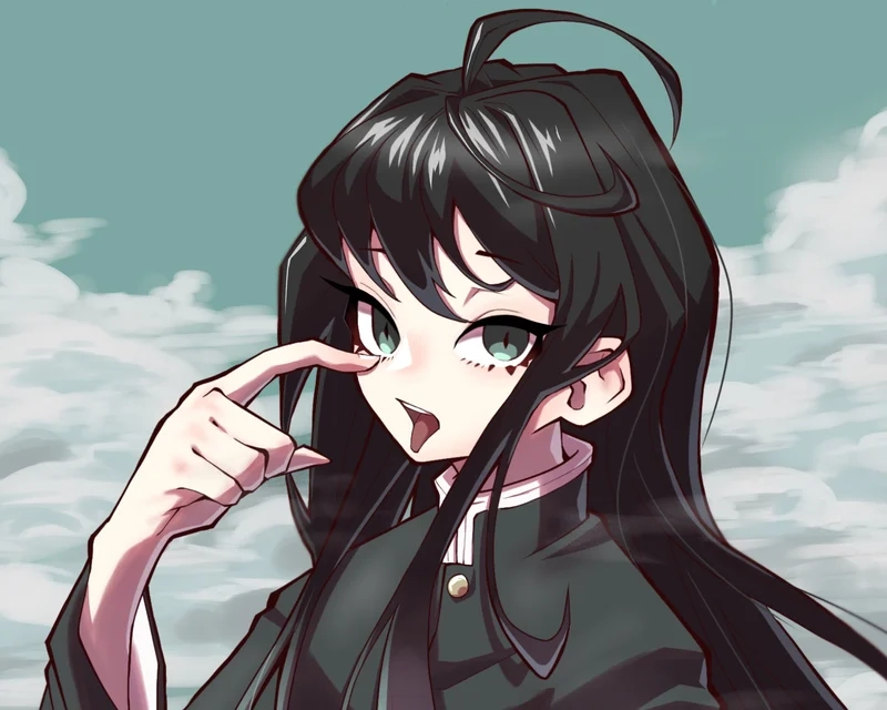 Muichirou chibi hài với biểu cảm ngơ ngác siêu đáng yêu