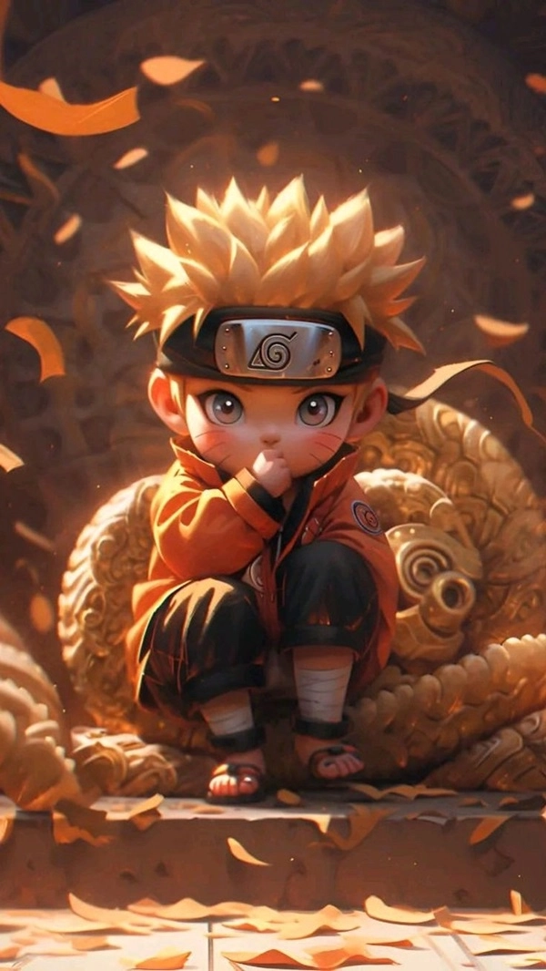 Ảnh Naruto chibi Cửu Vĩ nét vẽ mạnh mẽ dễ thương 