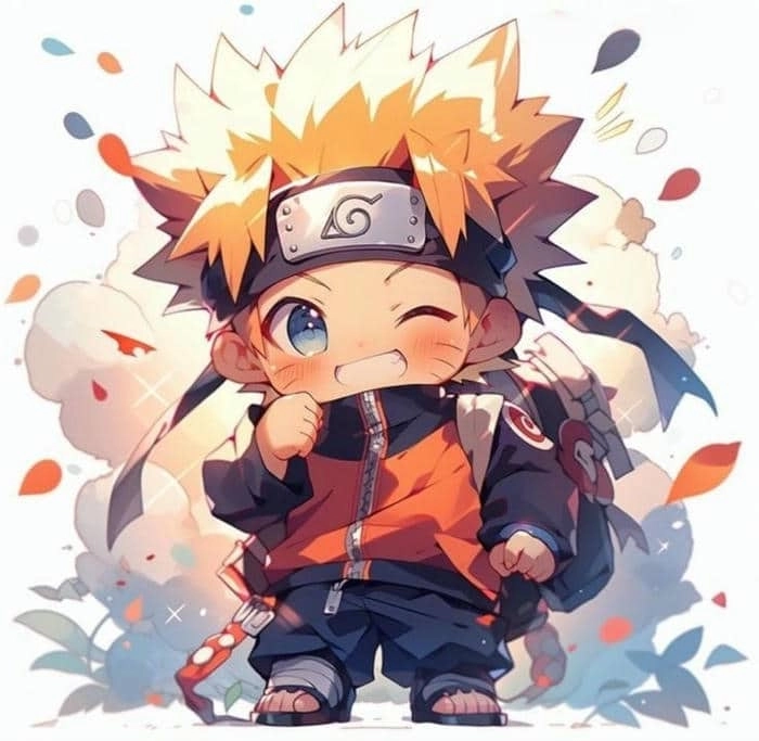 Naruto chibi nét vẽ dễ thương phong cách vui nhộn 