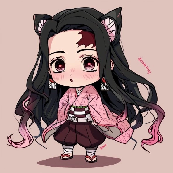 Hình nền Nezuko cute chibi cho điện thoại 