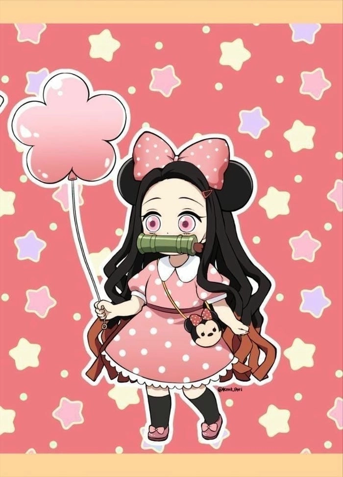 Avatar Nezuko chibi nét vẽ ngộ nghĩnh đáng yêu 