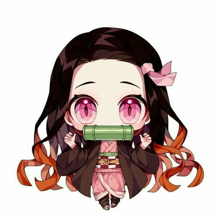 Chibi Nezuko thần thái ngộ nghĩnh phong cách dễ thương 