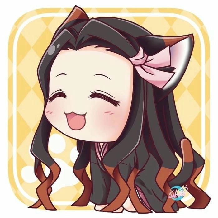 Hình Nezuko chibi phong cách dễ thương ngộ nghĩnh 