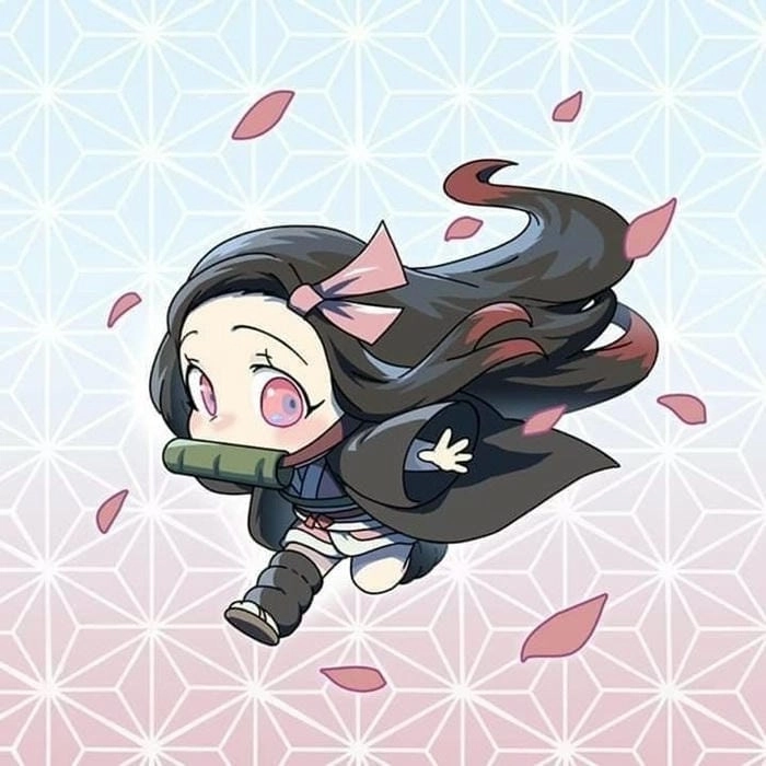 Nezuko chibi vẽ nét vẽ vui nhộn đáng yêu 