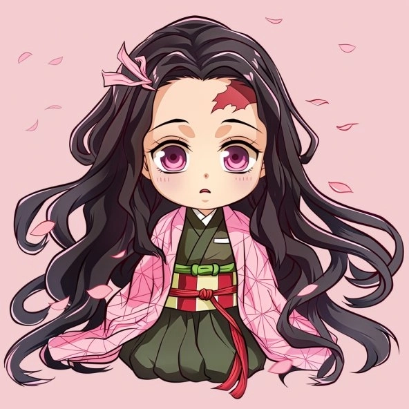 Nezuko chibi cute đơn giản thần thái vui nhộn 