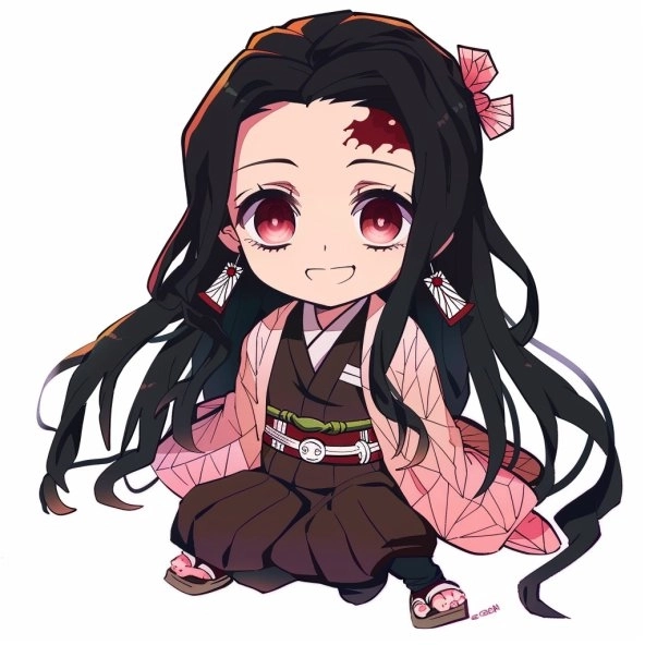 Kamado Nezuko chibi nét vẽ ngộ nghĩnh đáng yêu 