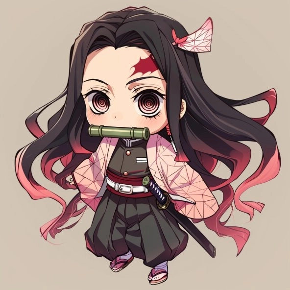 Avatar Nezuko chibi nét vẽ ngộ nghĩnh đáng yêu 