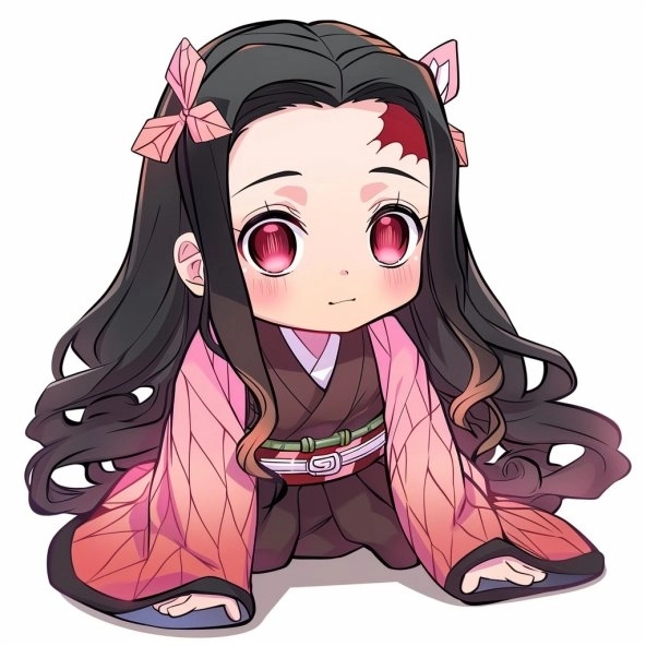 Nezuko chibi meme nét vẽ hài hước ngộ nghĩnh 